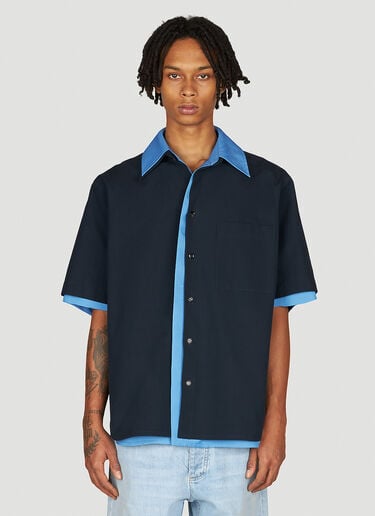 Bottega Veneta Double Layer Shirt Blue bov0153007