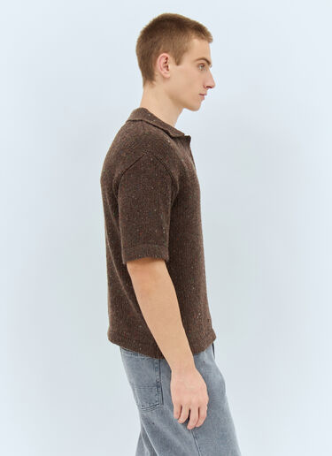 ERL Wool-Blend Polo Shirt Brown erl0158004