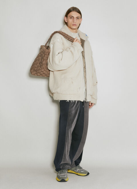 Maison Mihara Yasuhiro パッド入りディストレス加工ニットカーディガン イエロー mmy0154007