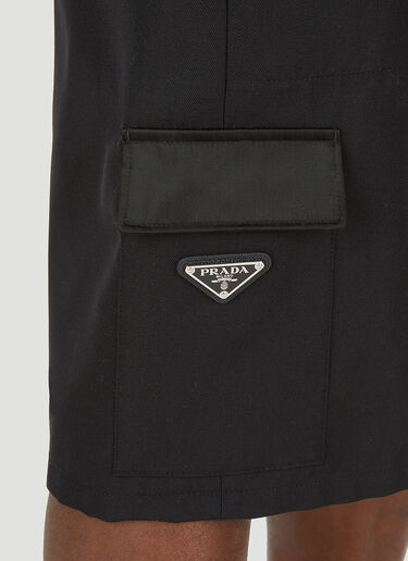 Prada 徽标铭牌短裤 黑 pra0147073