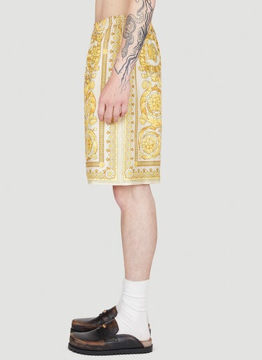 Versace Barocco Silk Shorts Yellow ver0155002