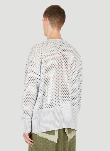 Sulvam Open Knit Jumper Grey sul0150009
