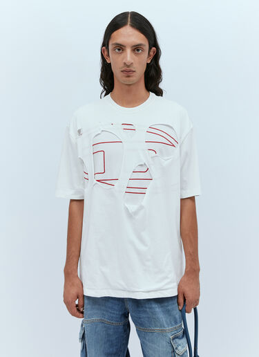 Diesel T-Strapoval Cut-Out T-Shirt White dsl0153003
