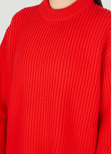 Jil Sander Ribbed Knit Sweater Red jil0249005