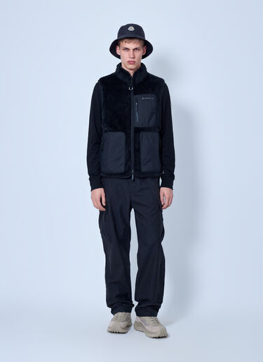 LN-CC® - Moncler: Teddy Fleece Reversible Down Gilet - Black Moncler Teddy Fleece Reversible Down Gilet Black mon0165031