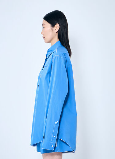 Miu Miu Raw Trims Poplin Shirt Blue miu0359001