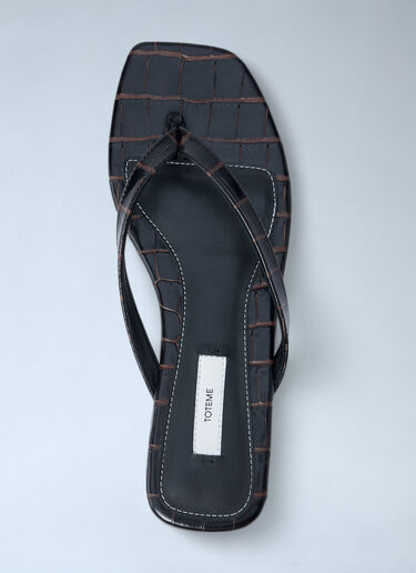Croco-Embossed Flip Flops TOTEME Croco-Embossed Flip Flops Brown tot0261024