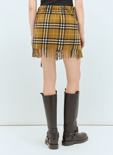 Burberry Check Wool And Cashmere Scarf Skirt Brown bur0258002
