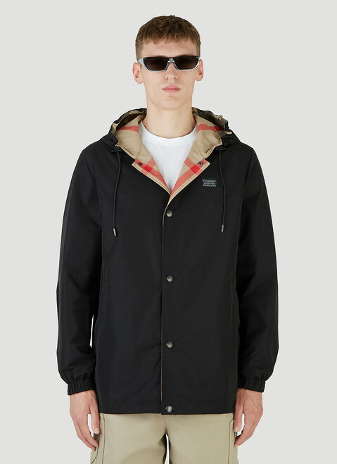Saint Laurent Reversible Check Hooded Jacket White sla0151029