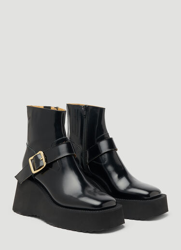Buckled Wedge Ankle Boots MM6 Maison Margiela Buckled Wedge Ankle Boots Black mmm0247023