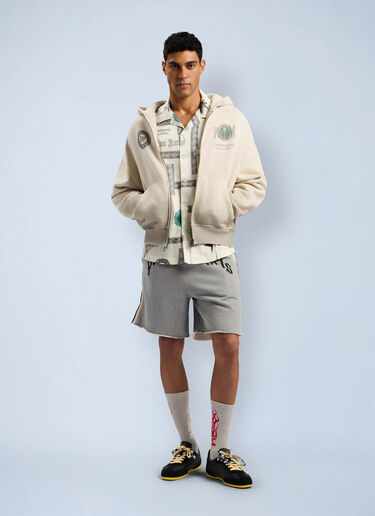 Curved Logo Track Shorts Palm Angels Curved Logo Track Shorts Grey pma0162023