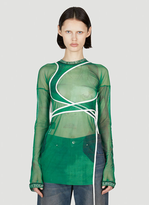 Alexander Wang Mesh Wrap Top Grey awg0253028