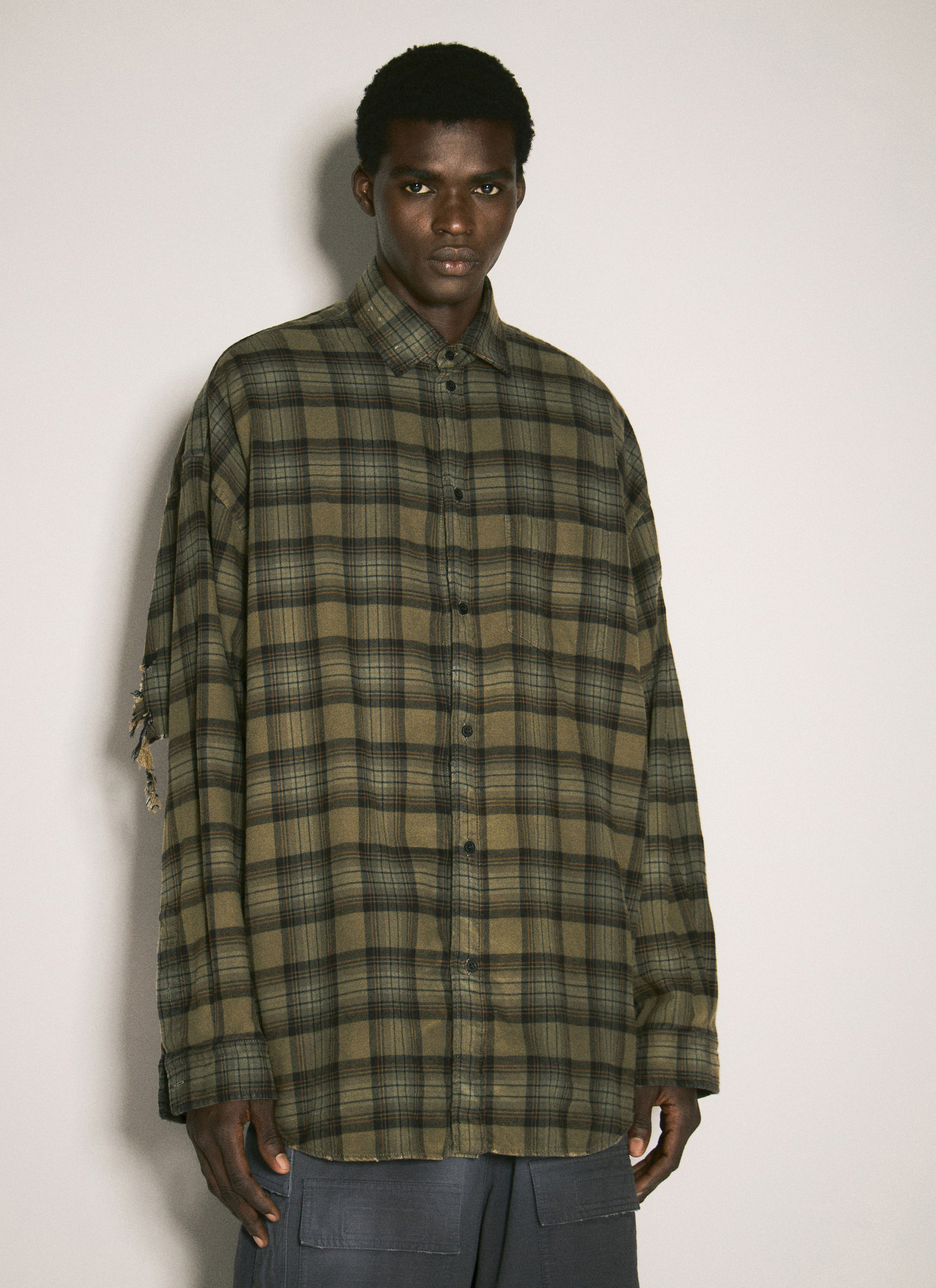 Balenciaga Men s Paris Liberty Layered Shirt in Multicolour LN CC