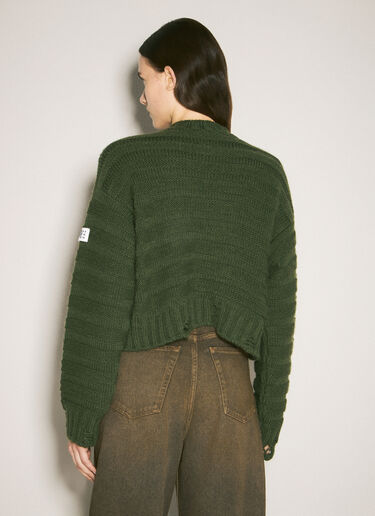 MM6 Maison Margiela Cropped Crewneck Sweater Green mmm0257006