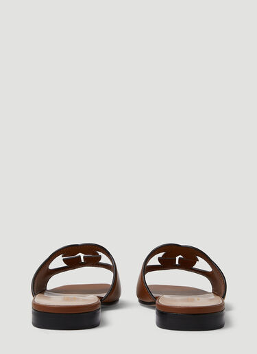 Gucci Interlocking G Cut-Out Sandals Brown guc0250114