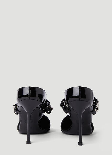 Alexander McQueen 朋克链条高跟穆勒鞋 黑色 amq0250055