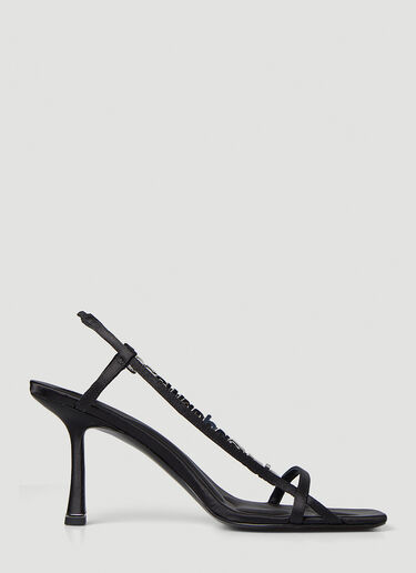 Alexander Wang Ivy Sliding Crystal Logo High Heels Black awg0247044