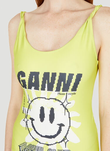 Love Club Twist Swimsuit GANNI Love Club Twist Swimsuit Yellow gan0248014