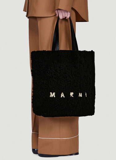 Marni North South Large Tote Bag Black mni0249049