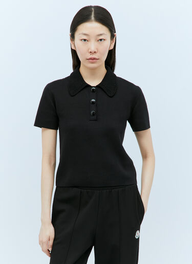 Moncler 로고 패치 폴로 셔츠 블랙 mon0257050