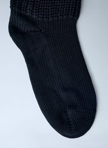 Moncler x Rick Owens Ribbed Knit Knee-High Socks Black mcs0363024
