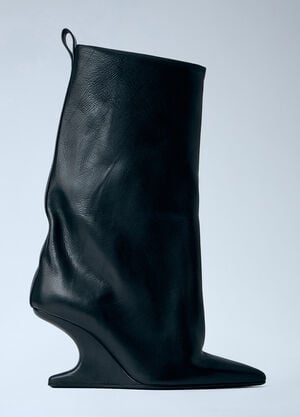 Rick Owens Cantilever 8 Sharp Flared Boots Black ric0263052