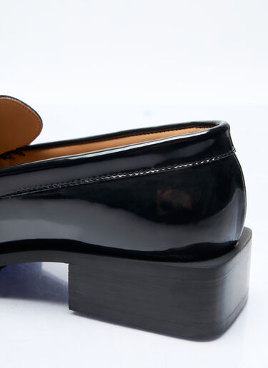 GANNI Butterfly Logo Patent Loafers Black gan0257041