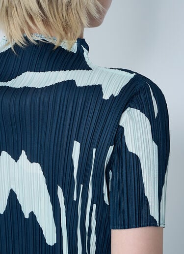 Pleats Please Issey Miyake Pleated Top Blue plp0261001