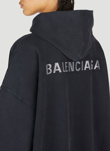 Balenciaga Large Fit Hooded Sweatshirt Black bal0253032