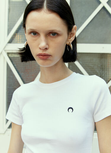 Logo Embroidery T-Shirt Marine Serre Logo Embroidery T-Shirt White mrs0254018
