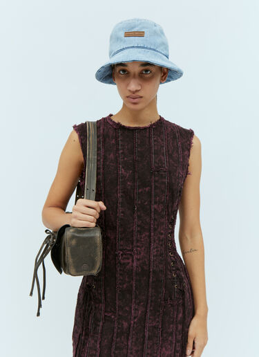 Acne Studios 로고 패치 데님 버킷 햇 블루 acn0353005