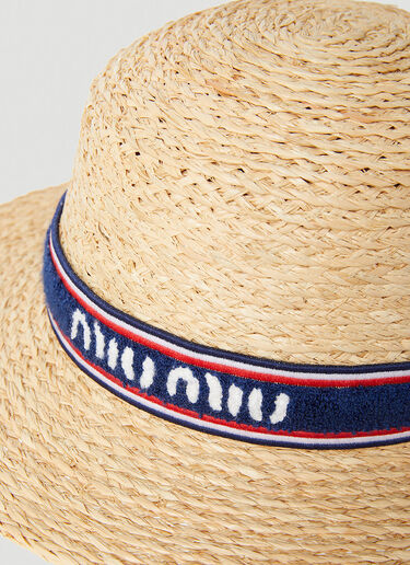 Miu Miu Logo Straw Hat Beige miu0252054