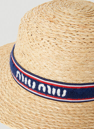 Logo Straw Hat Miu Miu Logo Straw Hat Beige miu0252054