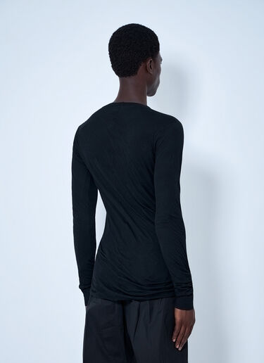LN-CC® - Rick Owens: Long Sleeve Crewneck Top - Black Rick Owens Long Sleeve Crewneck Top Black ric0165073