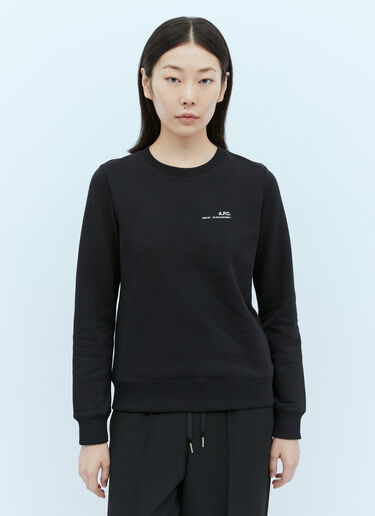 A.P.C. 로고 프린트 스웨트셔츠 블랙 apc0254003