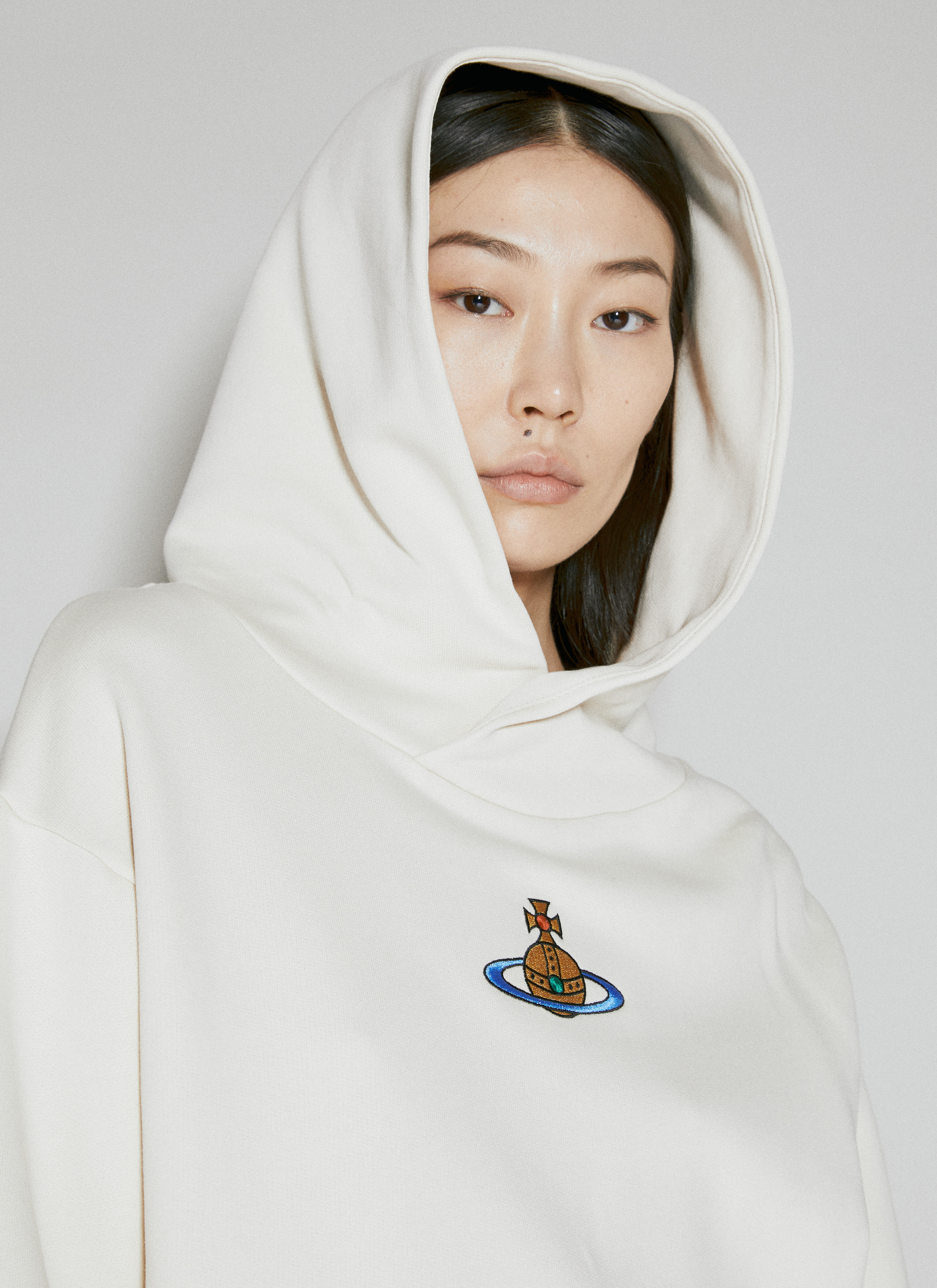 Vivienne Westwood Women s Logo Hooded Sweatshirt in Beige LN CC