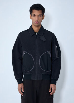 Massimo Osti Studio Zip-Up Bomber Jacket Black mao0164009