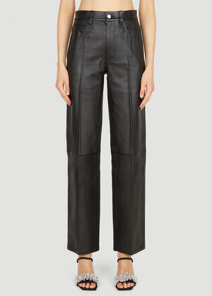 Alexander Wang Panelled Leather Pants Grey awg0258009