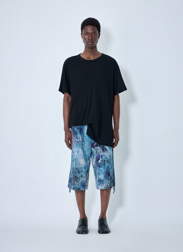 Yohji Yamamoto Drawstring Cropped Shorts Blue yoy0164014