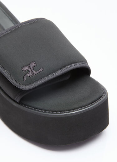 Courrèges Scuba Wave Platform Slides Black cou0255023