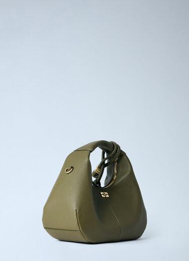 LN-CC® - GANNI: Hobo Mini Grained Handbag - Olive GANNI Hobo Mini Grained Handbag Olive gan0265048