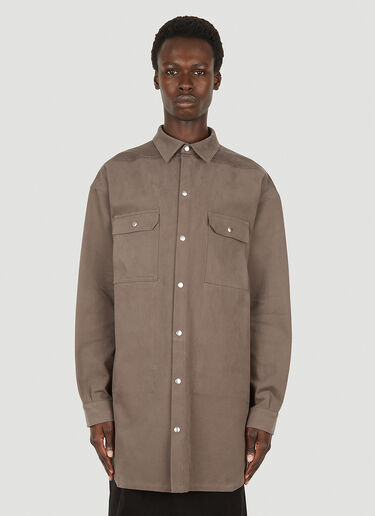Rick Owens Longline Outershirt Brown ric0149003