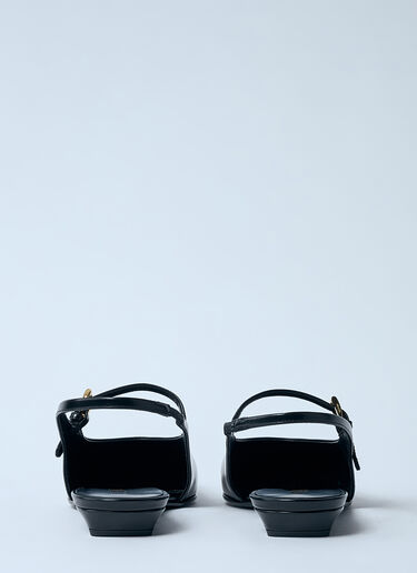 Prada Leather Slingback Ballerina Pumps Black pra0259003
