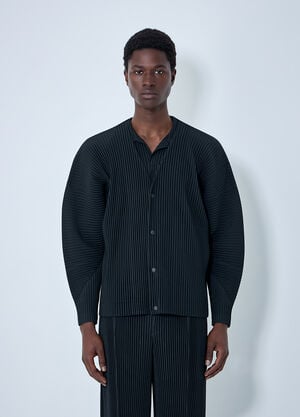 Homme Plissé Issey Miyake Pleated Button-Up Jacket Black hmp0164007