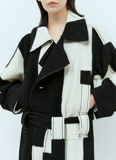 Issey Miyake Colour Block Coat White ism0254005