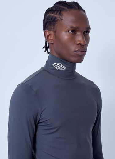 LN-CC® - Lacoste: Runway High Neck Printed Stretch T-shirt - Grey Lacoste Runway High Neck Printed Stretch T-shirt Grey lac0166004