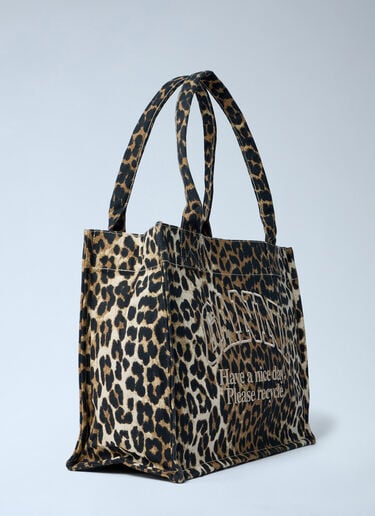GANNI Large Easy Shopper Tote Bag Brown gan0263048