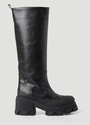 GANNI Calf Length Chunky Boots Black gan0247048