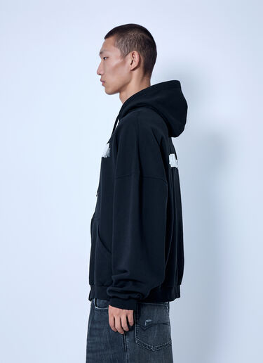 LN-CC® - Balenciaga: Large Zip-Up Hoodie - Black Balenciaga Large Zip-Up Hoodie Black bal0166015