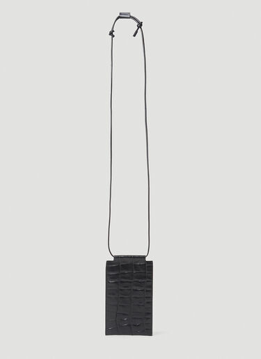 Croc Embossed Leather Phone Pouch Maison Margiela Croc Embossed Leather Phone Pouch Black mla0153036